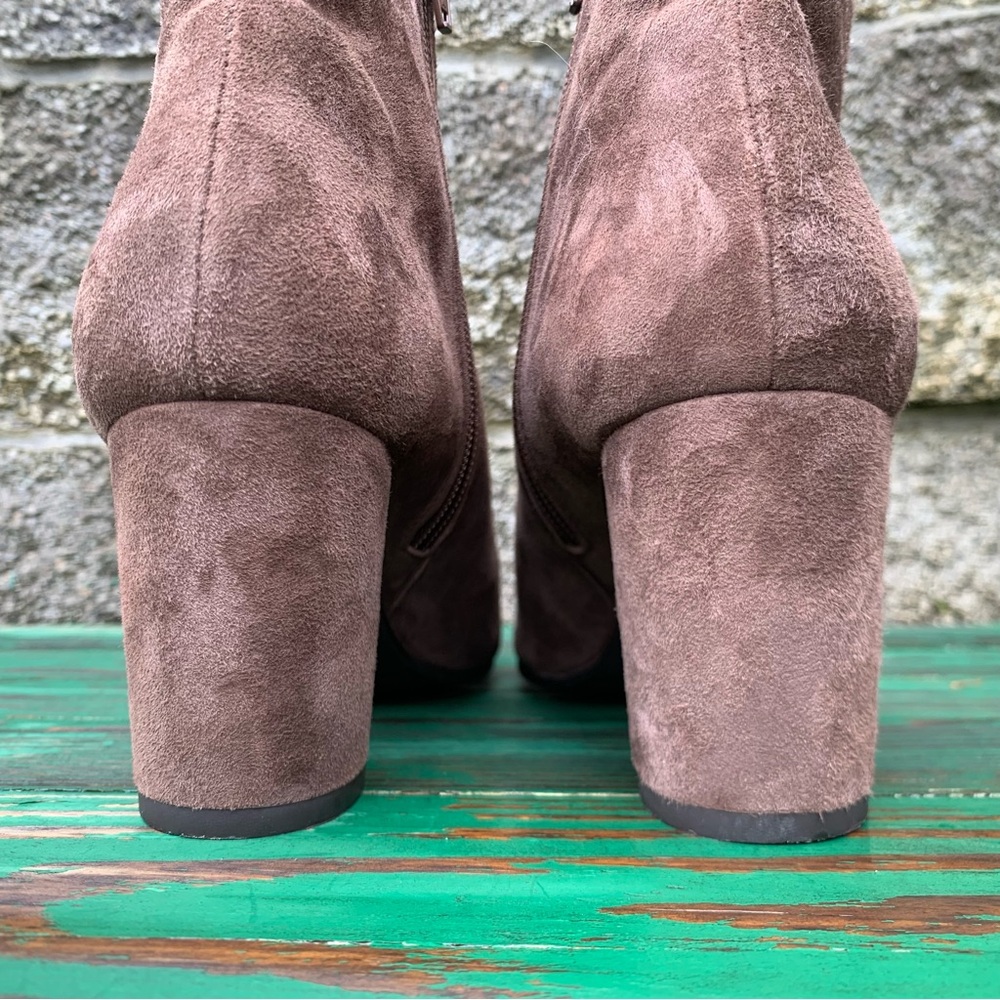 Brenda Zaro Womens Leather Suede Block Heel Tania Boots Size 7.5 US Tan Spain - Picture 11 of 16